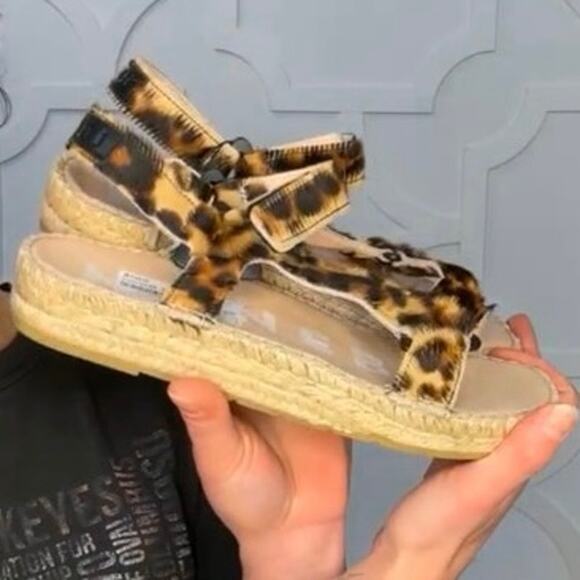 Manebi Women's Brown Leopard Espadrille Sandal Shoe Sz US 9 / EU 40 MSRP $185 - Picture 7 of 9